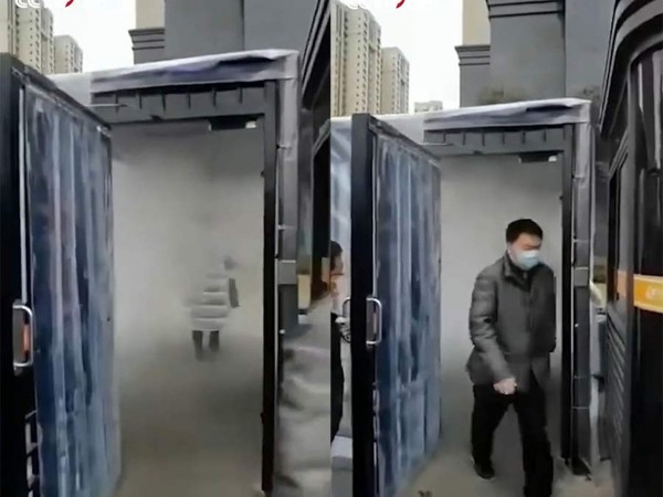 降低病毒传播的医院智能雾化感应人员消毒通道系统