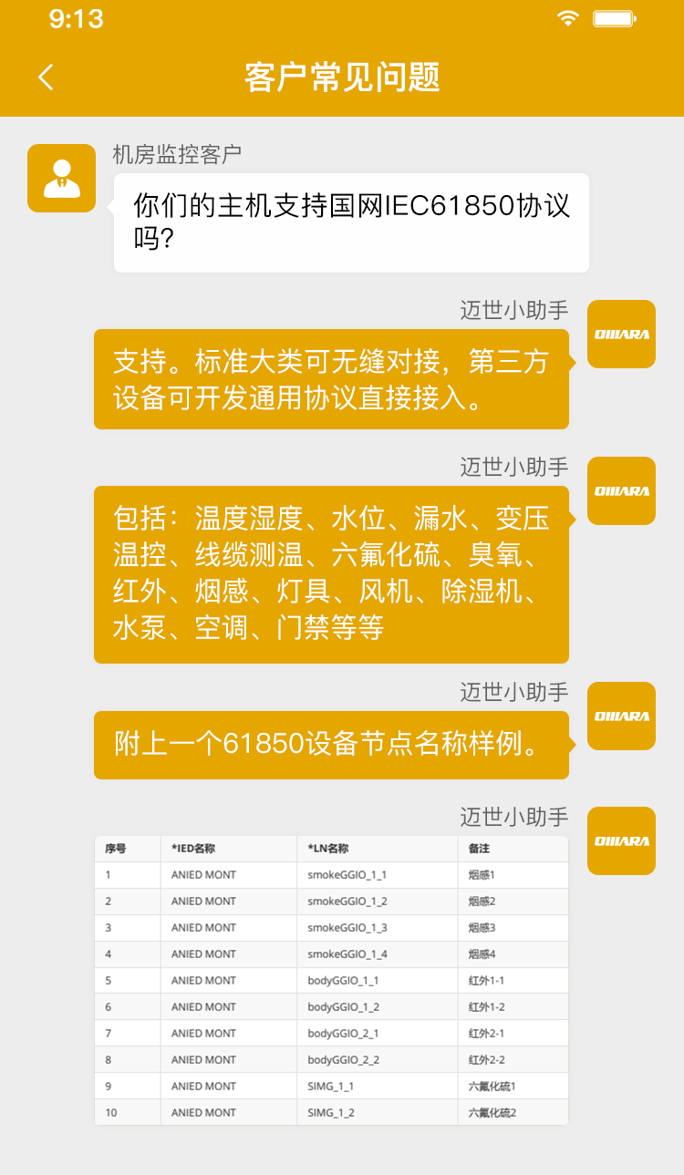 热博监控主机支持61850协议吗